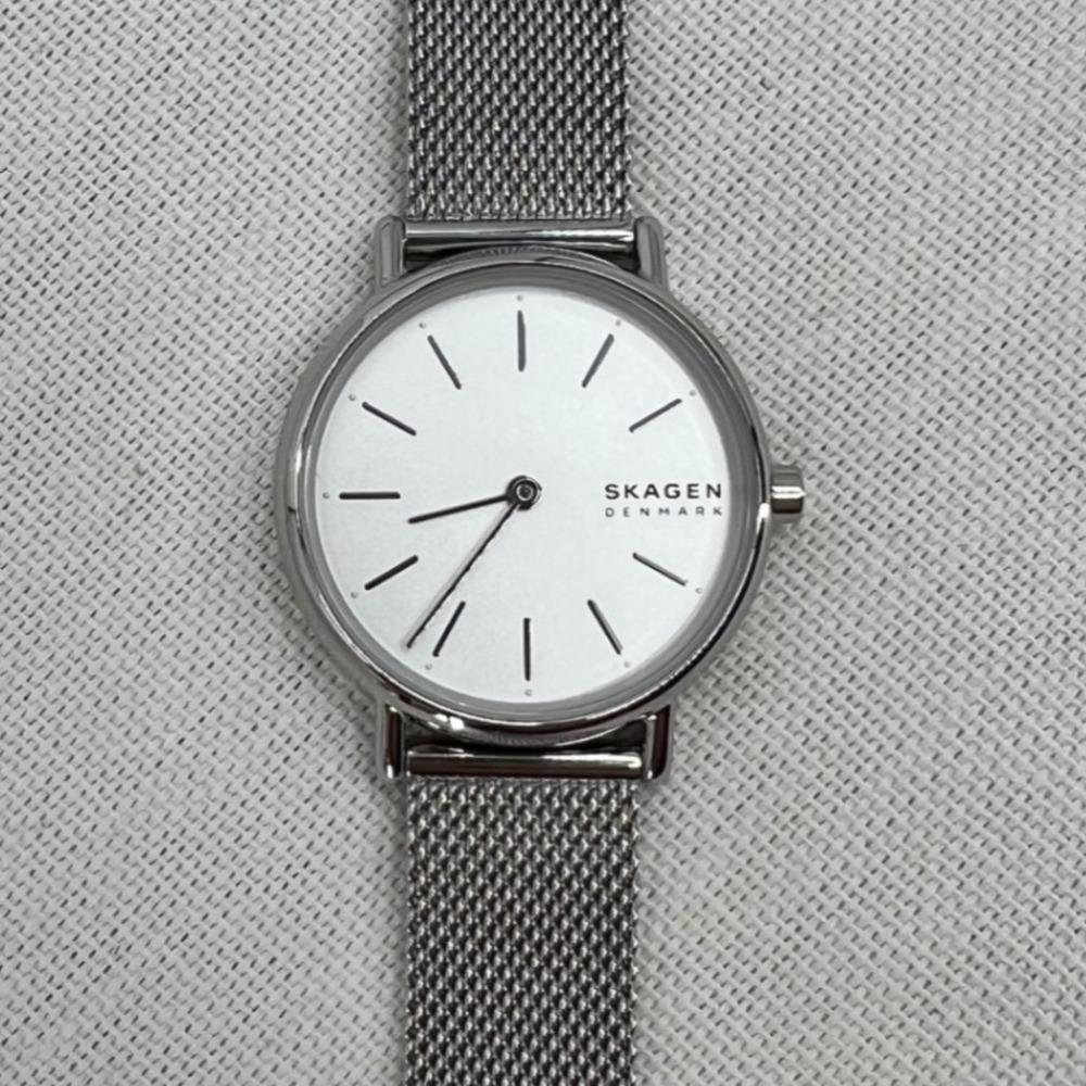 Skagen Signatur Lille Slim Women's Watch Silver Mesh, White Dial, SKW2692 – NWT
